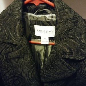 WHBM Womens Jacquard Brocade Mid-Length Jacket